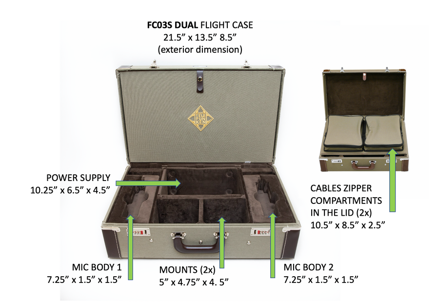 FC03S Microphone System Flight Case (Stereo Set; TF29, TF39, TF47, TF51)