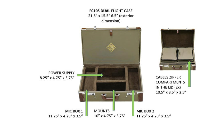 FC10S Dual Microphone System Flight Case (C12 Stereo Set)