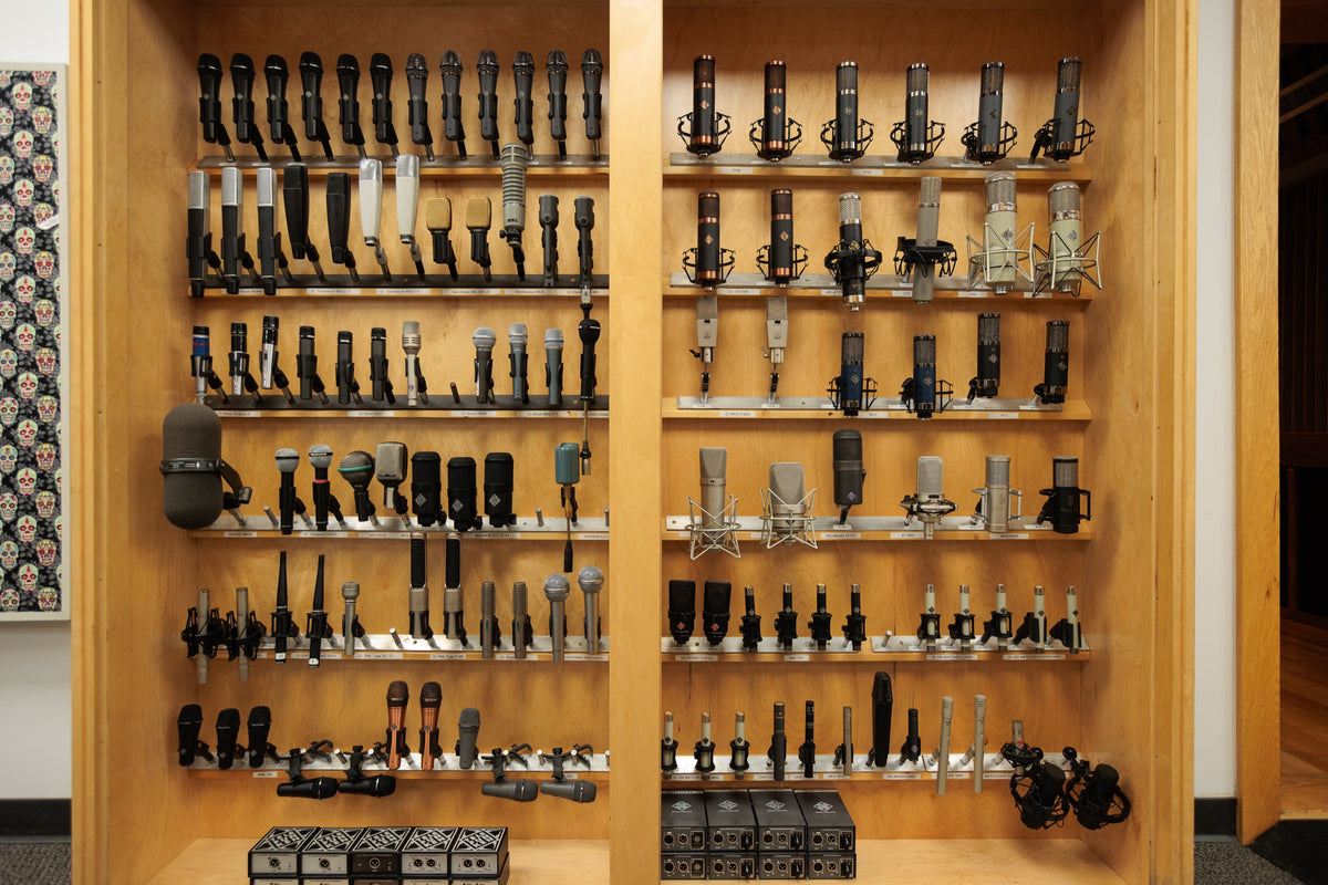 Vintage and modern microphone collection