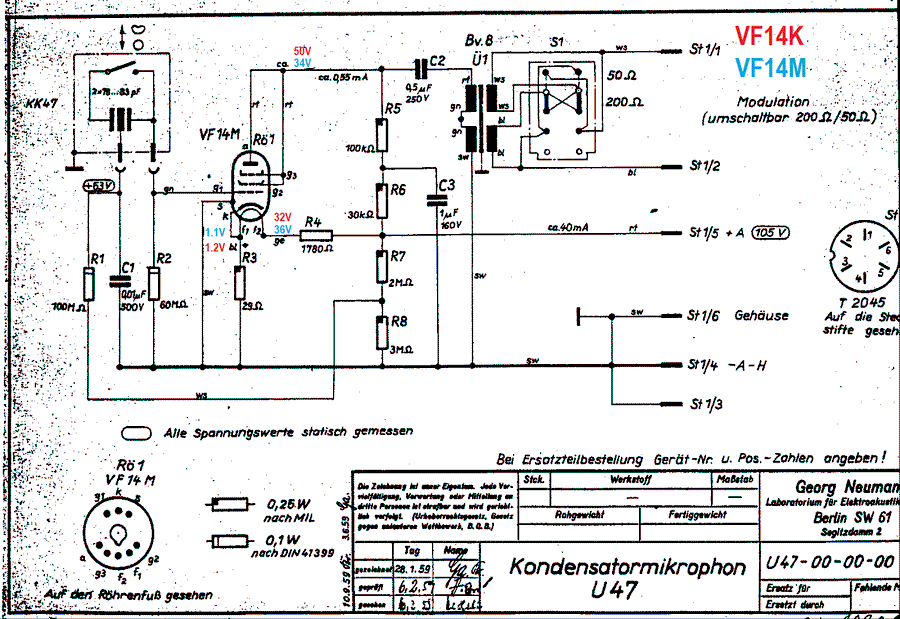 VF14K Vacuum Tube (U47, U48)